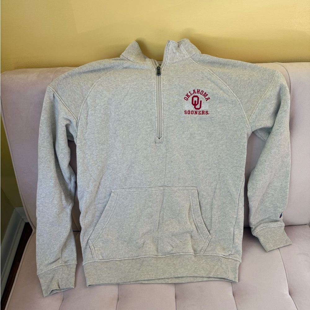 Gray Oklahoma Sooners Quarter-Zip Sweatshirt